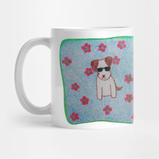 Doge sunglasses, Character dog, Pencil color drawing Mug